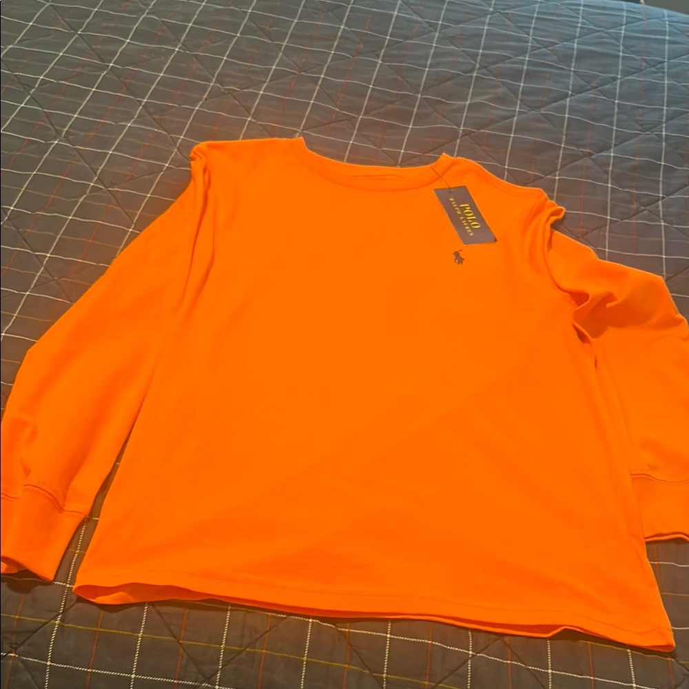 Ralph Lauren Orange Sweatshirt Casual Crew Neck
